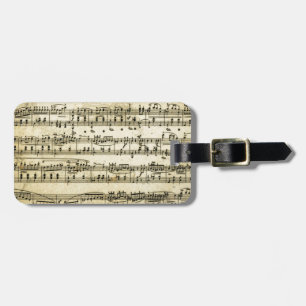 Étiquette À Bagage Feuille antique de score de musique
