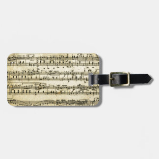 Étiquette À Bagage Feuille antique de score de musique