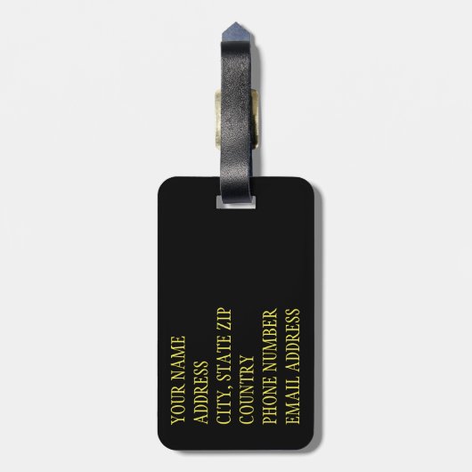 Étiquette À Bagage Feuille d'Aspen jaune #5 (Dos Vertical)