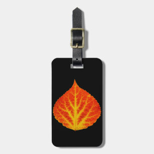 Étiquette À Bagage Feuille d'Aspen rouge et jaune #10