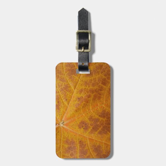 Étiquette À Bagage Feuille d'érable jaune Automne Abstraite Nature (Devant Vertical)