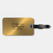 Étiquette À Bagage Feuille d'or (Dos horizontal)