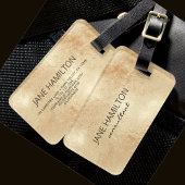 Étiquette À Bagage Feuille d'or antique