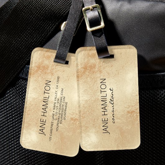 Étiquette À Bagage Feuille d'or antique