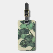 Étiquette À Bagage Feuille et branches sur l'arrière - plan crème (Devant Vertical)