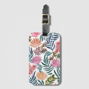Étiquette À Bagage Feuilles botaniques aquarelle Feuille florale co
