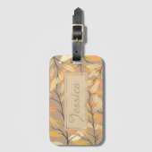 Étiquette À Bagage Feuilles d'automne modernes Motif personnalisé (Devant Vertical)