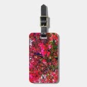 Étiquette À Bagage Feuilles d'automne rose impressionniste (Devant Vertical)