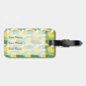 Étiquette À Bagage Feuilles De Banane Et Motif De Fruits| Monogramme (Dos horizontal)