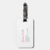 Étiquette À Bagage Feuilles de bananes tropicales roses (Dos Vertical)