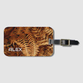 Étiquette À Bagage Feuilles de fougères séchées - Texture botanique n (Devant Horizontal)