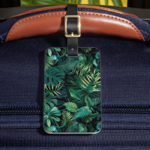 Étiquette À Bagage Feuilles de la forêt tropicale tropicale