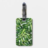 Étiquette À Bagage Feuilles de Monstera Tropical (Dos Vertical)