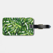 Étiquette À Bagage Feuilles de Monstera Tropical (Dos horizontal)