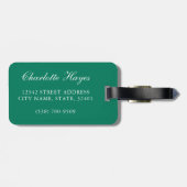 Étiquette À Bagage Feuilles de monstère vert tropicale Aquarelle tend (Dos horizontal)