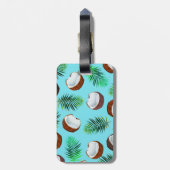Étiquette À Bagage Feuilles de noix de coco et palmiers tropicaux | M (Dos Vertical)