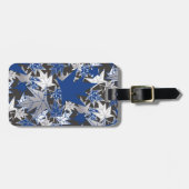 Étiquette À Bagage Feuilles d'érable - Bleu sur un Arrière - plan de (Devant horizontal)