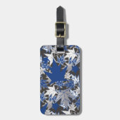 Étiquette À Bagage Feuilles d'érable - Bleu sur un Arrière - plan de (Devant Vertical)