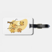 Étiquette À Bagage Feuilles d'érable d'automne avec Branches et couch (Dos horizontal)
