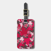 Étiquette À Bagage Feuilles d'érable sur un Arrière - plan de charbon (Devant Vertical)