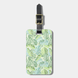 Étiquette À Bagage Feuilles du Pastel Tropical Palm