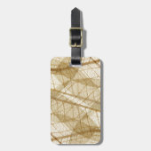 Étiquette À Bagage Feuilles en dentelle beige crème pâle (Devant Vertical)