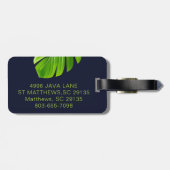 Étiquette À Bagage Feuilles et fleurs tropicaux (Dos horizontal)