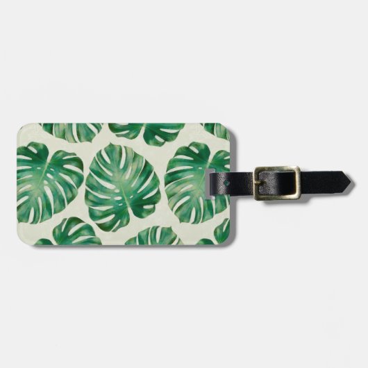 Étiquette À Bagage Feuilles Monstera (Devant horizontal)