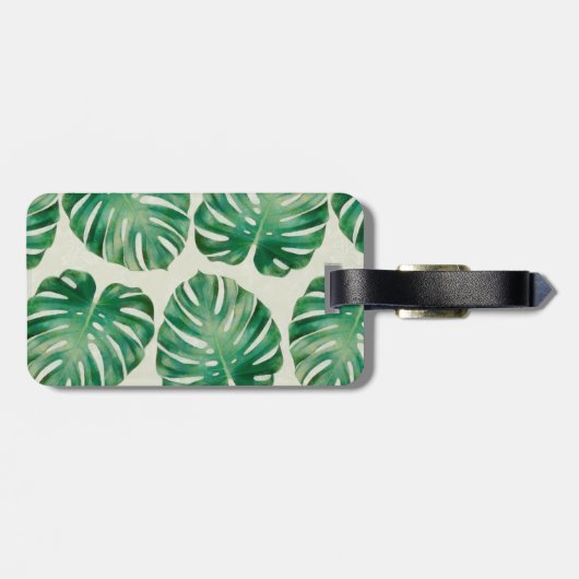 Étiquette À Bagage Feuilles Monstera (Dos horizontal)
