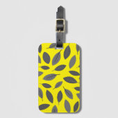 Étiquette À Bagage Feuilles sur jaune (Devant Vertical)