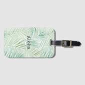 Étiquette À Bagage Feuilles tropicales vertes Aloha (Devant Horizontal)