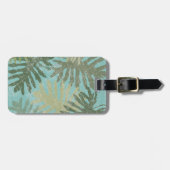 Étiquette À Bagage Feuilles tropicaux défraîchis (Devant horizontal)