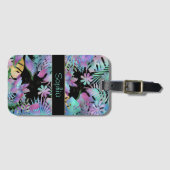 Étiquette À Bagage Feuilles tropicaux Iridescendant, do-it-yourself N (Devant Horizontal)