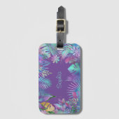 Étiquette À Bagage Feuilles tropicaux Iridescendant, do-it-yourself N (Devant Vertical)