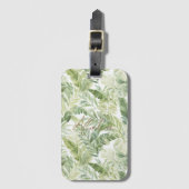 Étiquette À Bagage Feuilles Vertes Tropicales (Devant Vertical)