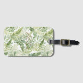 Étiquette À Bagage Feuilles Vertes Tropicales (Devant Horizontal)