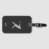 Étiquette À Bagage Fier Batteur de Baseball Silhouette (Devant Horizontal)