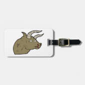 Étiquette À Bagage Fierce Angry Bull Head Rustic Wild Animal (Devant horizontal)