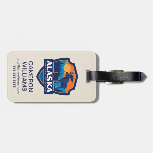 Étiquette À Bagage Fierté de l'État | Alaska (Dos horizontal)