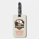 Étiquette À Bagage Fierté de l'État | Californie (Dos Vertical)