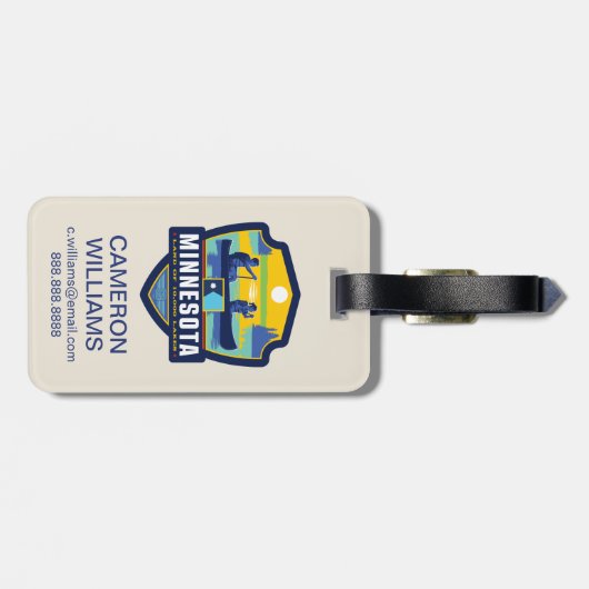 Étiquette À Bagage Fierté de l'État | Minnesota (Dos horizontal)