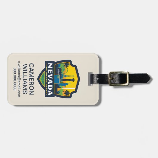 Étiquette À Bagage Fierté de l'État | Nevada (Devant horizontal)