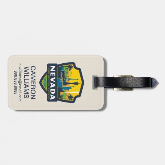 Étiquette À Bagage Fierté de l'État | Nevada (Dos horizontal)