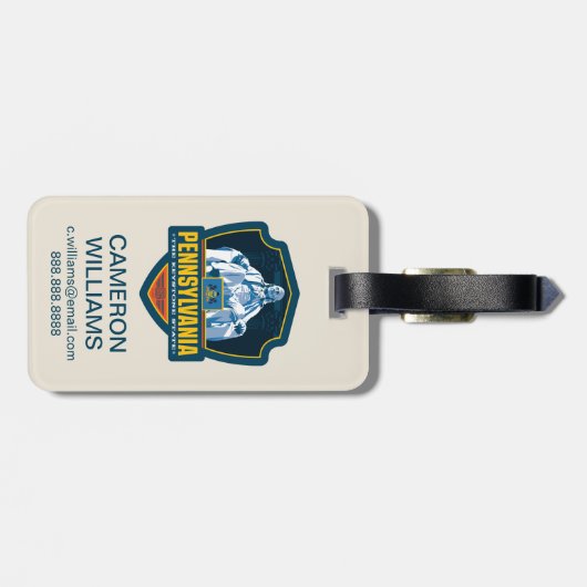 Étiquette À Bagage Fierté de l'État | Pennsylvanie (Dos horizontal)