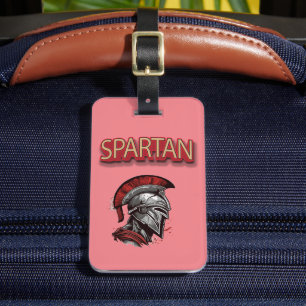 Étiquette À Bagage Fierté du guerrier - Casque spartiate avec Plume r