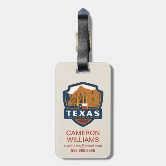 Étiquette À Bagage Fierté | le Texas d'état (Dos Vertical)