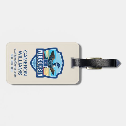 Étiquette À Bagage Fierté | le Wisconsin d'état (Dos horizontal)