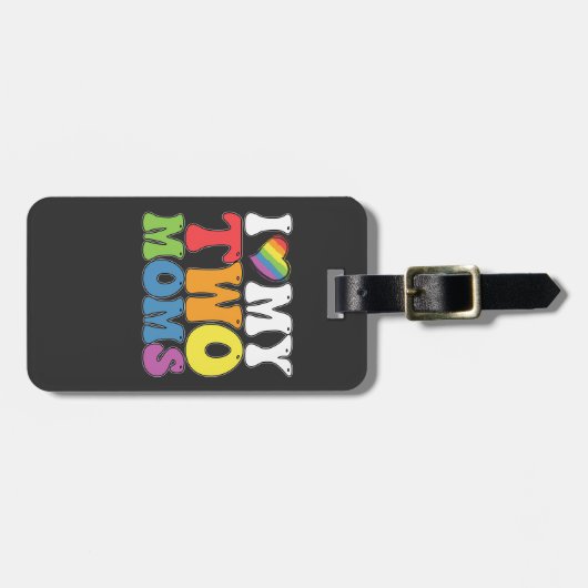 Étiquette À Bagage Fierté LGBT J'Aime Mes Deux Moms Soutien Lesbien G (Devant horizontal)