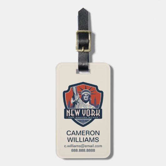 Étiquette À Bagage Fierté | New York d'état (Devant Vertical)