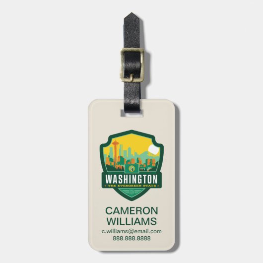 Étiquette À Bagage Fierté | Washington d'état (Devant Vertical)